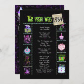 Anniversaire Année 1984 Invitation (Devant / Derrière)