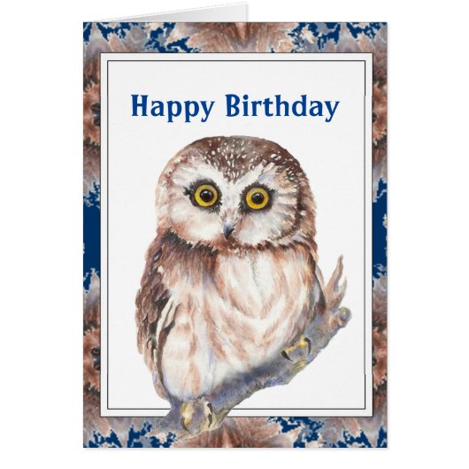 Anniversaire Anniversaire Cute Little Owl Bird (Devant)