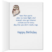 Anniversaire Anniversaire Cute Little Owl Bird (Intérieur (Droit))