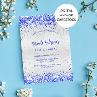 Anniversaire argent bleu royal invitation