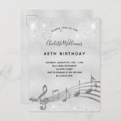 Anniversaire argent note 40e invitation (Devant / Derrière)