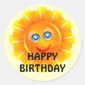 ANNIVERSAIRE : Autocollant d'anniversaire Sunshine (Devant)