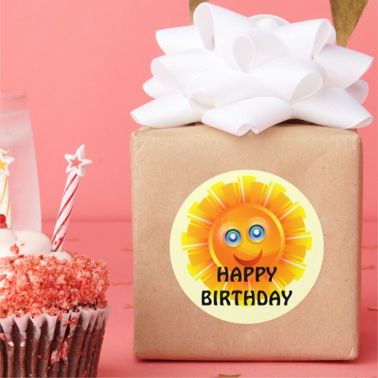 ANNIVERSAIRE : Autocollant d'anniversaire Sunshine (Fête)