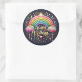 Anniversaire autocollant de glittre arc-en-ciel (Sac)