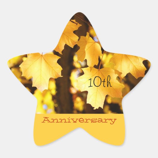 Anniversaire autocollants sceaux Golden Jaune Feui (Devant)