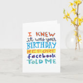 Anniversaire avant carte drôle de Facebook (Fleur jaune)