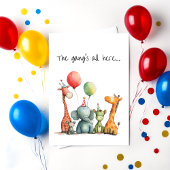 Anniversaire avec carte d'animaux caricaturaux trè