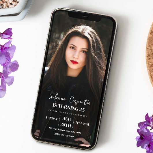 Anniversaire avec invitation photo