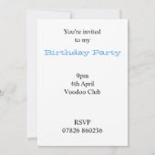 Anniversaire / Bachelor Party Invitation (Dos)