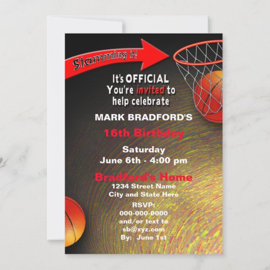 ANNIVERSAIRE - BASKETBALL - 18E INVITATION (Dos)