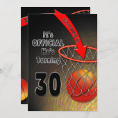 ANNIVERSAIRE - BASKETBALL -30e INVITATION (Devant / Derrière)