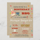 ANNIVERSAIRE BBQ PARTY INVITATION | TOUT ÂGE (Devant / Derrière)