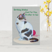 Anniversaire, beau-frère, carte aux yeux verts de (Fleur jaune)