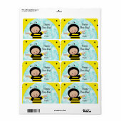 Anniversaire Bee Cadeaux Étiquettes (Feuille entière)