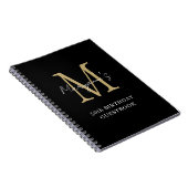 Anniversaire Black Gold Monogramme Nom Livre d'inv (Côté Droit)
