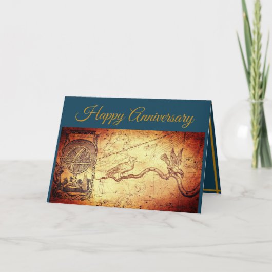 Anniversaire bleu de la carte et de la sphère (Devant)