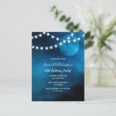 Anniversaire bleu lune lumière cordes invitation (Debout devant)