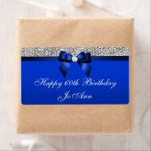 Anniversaire Blue Bow Silver Sequins Étiquettes d' (En situation)