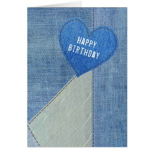 Anniversaire Blue Denim Heart (Devant)