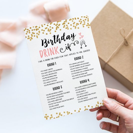 Anniversaire BOIRE SI éditable Carte de jeu Annive