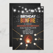 Anniversaire Bonfire Campout Invitation de la fête (Devant / Derrière)