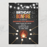Anniversaire Bonfire Campout Invitation de la fête