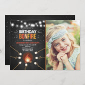 Anniversaire Bonfire Campout Invitation de la fête (Devant / Derrière)