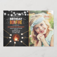 Anniversaire Bonfire Campout Invitation de la fête