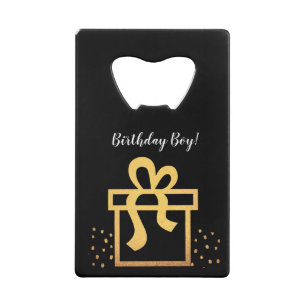 Anniversaire Boy Black and Gold Faux Foil