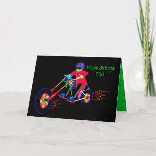 Anniversaire, BRO, Homme coloré équitation carte m