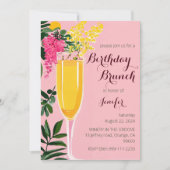 Anniversaire Brunch mimosa aquarelle Invitation (Devant)