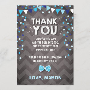 Anniversaire Carte de remerciements One Navy Blue 