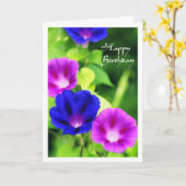 Anniversaire - carte de voeux de gloires de matin (Fleur jaune)