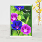 Anniversaire - carte de voeux de gloires de matin (Fleur jaune)