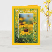 Anniversaire - carte de voeux Noir-Eyed de Susans (Fleur jaune)