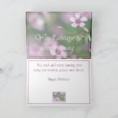 Anniversaire - carte de voeux rose d'oxalide (Intérieur)