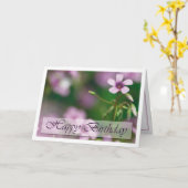 Anniversaire - carte de voeux rose d'oxalide (Fleur jaune)