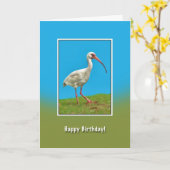 Anniversaire, Carte D'Oiseau Ibis Blanche (Fleur jaune)