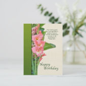Anniversaire, Carte postale Gladiolus Rose (Debout devant)