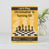 Anniversaire Chess Party Invitation Amusement Jeu (Debout devant)