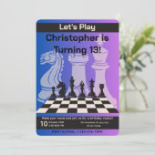 Anniversaire Chess Party Invitation Amusement Jeu (Debout devant)
