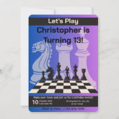 Anniversaire Chess Party Invitation Amusement Jeu (Devant)
