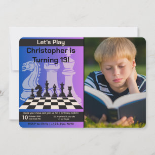 Anniversaire Chess Party Invitation photo personna