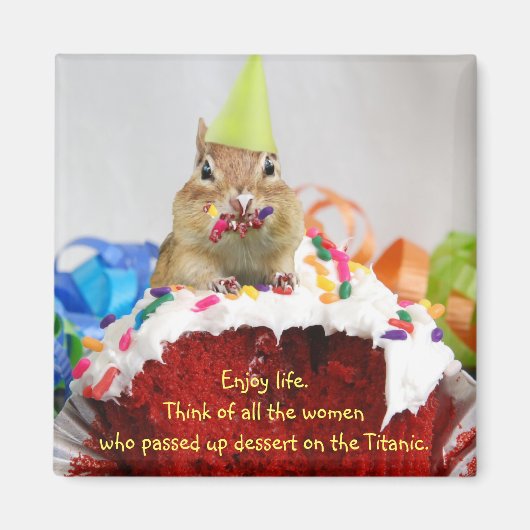 Anniversaire Chipmunk Magnet (Devant)