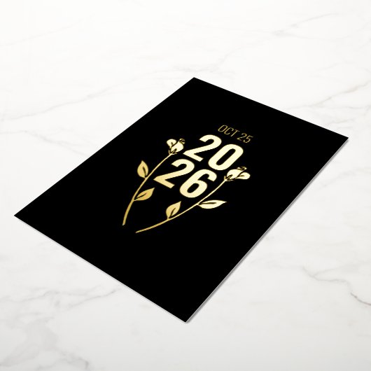 Anniversaire classique Mariage Foil Invitation (Rotation)