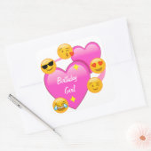 Anniversaire Coeurs et Stickers Emojis (Enveloppe)