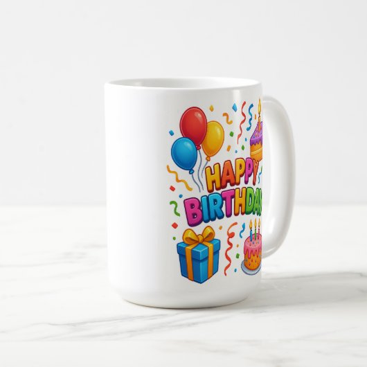 Anniversaire : Confetti Celebration Mug (Devant droit)