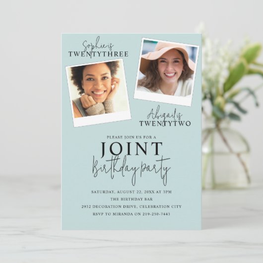 Anniversaire conjoint | 2 Invitation photo (Debout devant)