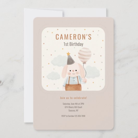 Anniversaire Coupe Premier Anniversaire Invitation (Devant)