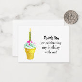 Anniversaire Crème de glace Merci Cartes (Devant/Arrière en situation)
